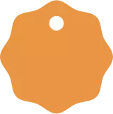 orange octagonal tag