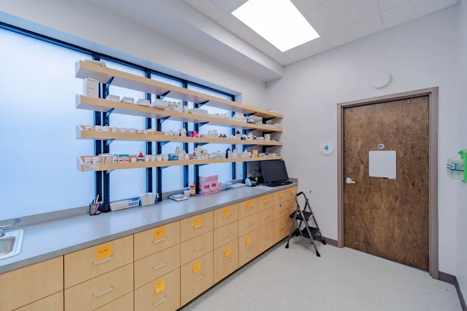in-house veterinary pharmacy area