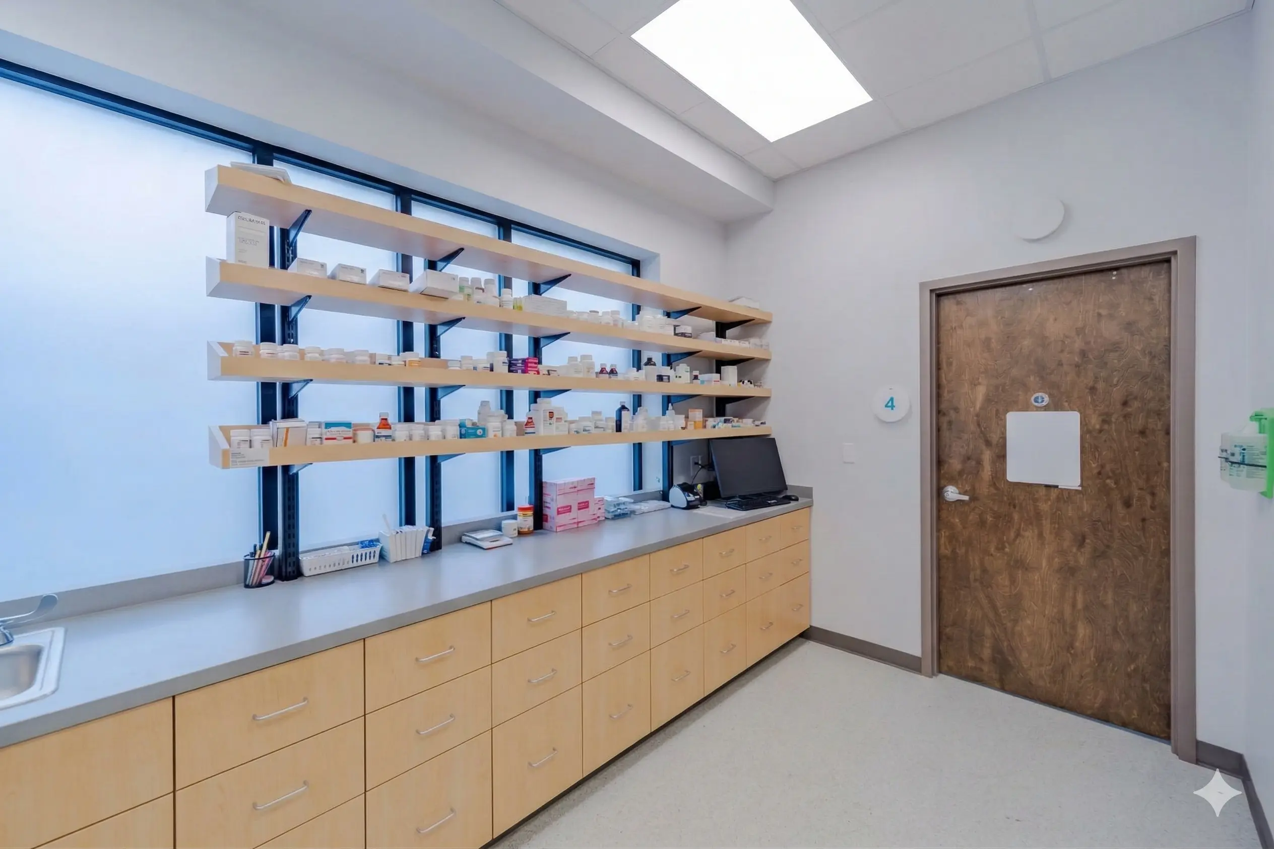 in-house veterinary pharmacy area